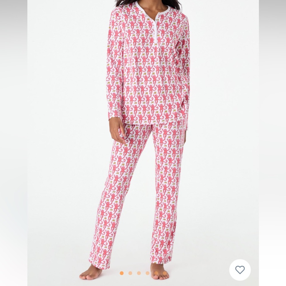 ROLLER RABBIT LONG SLEEVE PINK MONKEYS